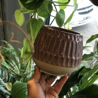 Maceta de ceramica surco redonda