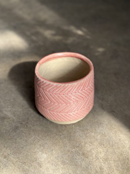 Maceta de Ceramica - Zigzag Rosa